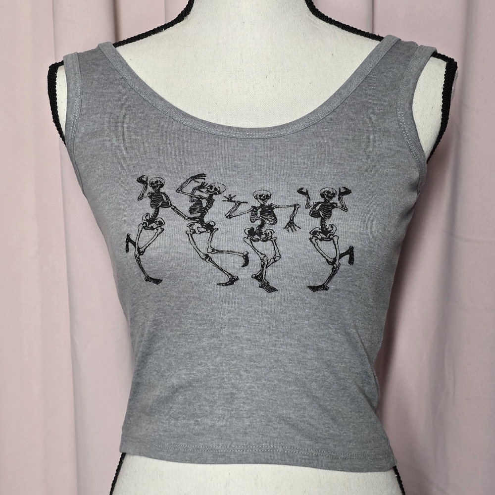 Gray Dancing Skeletons Women's Tank Top